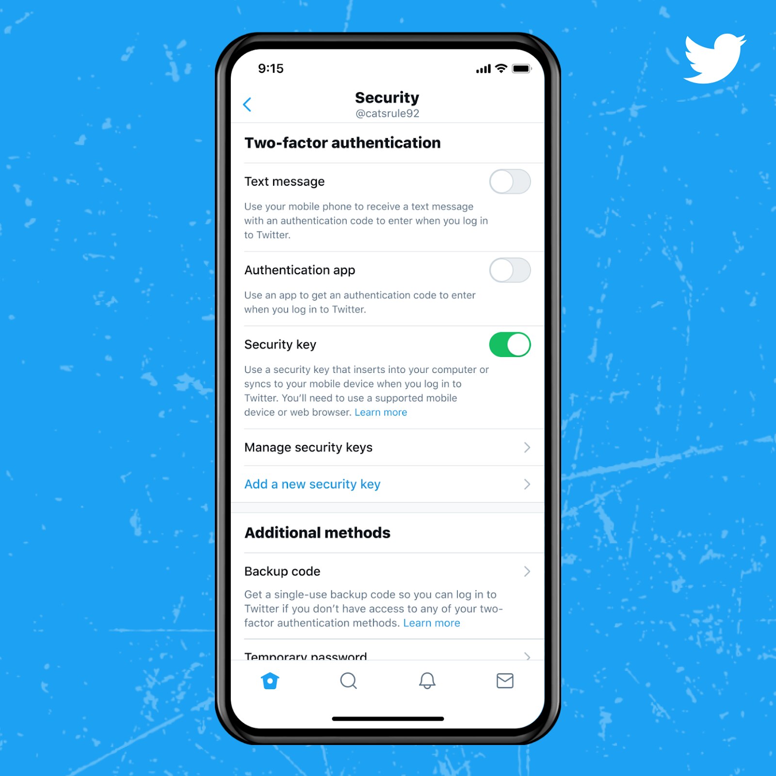 Where to change your two-factor authentication method