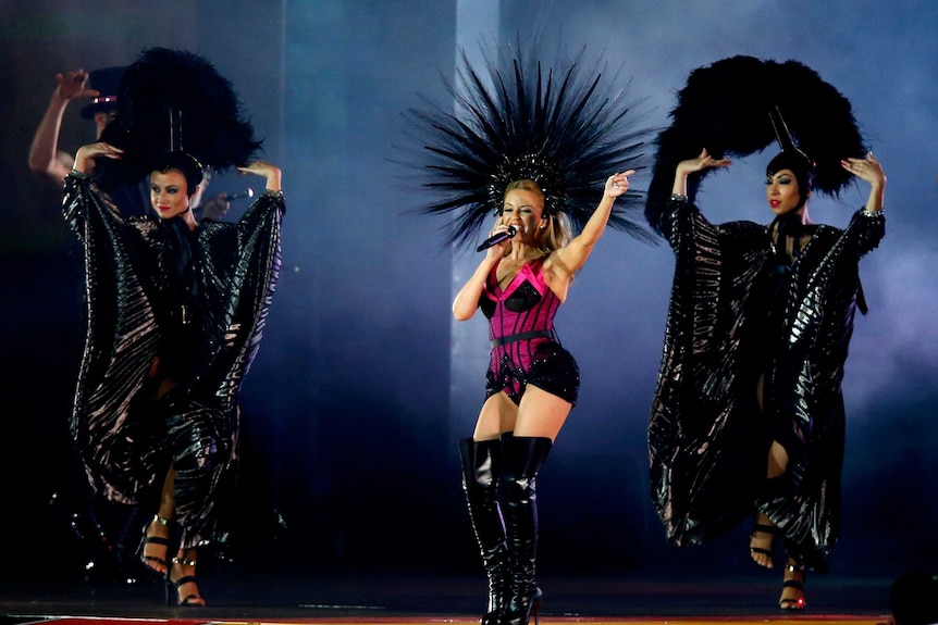 Kylie Minogue performs at the Commonwealth Games closing ceremony