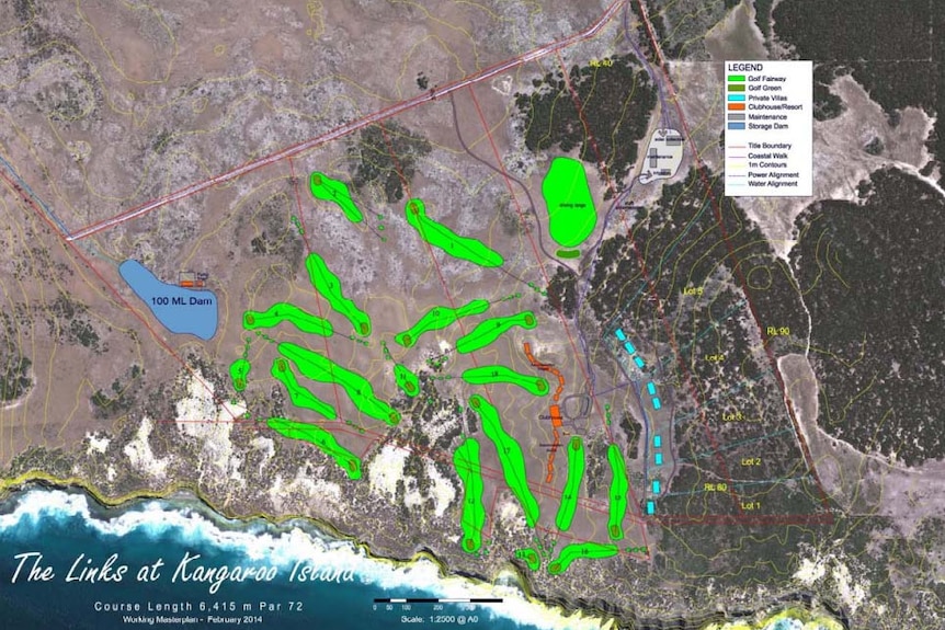 Aerial view of golf course site