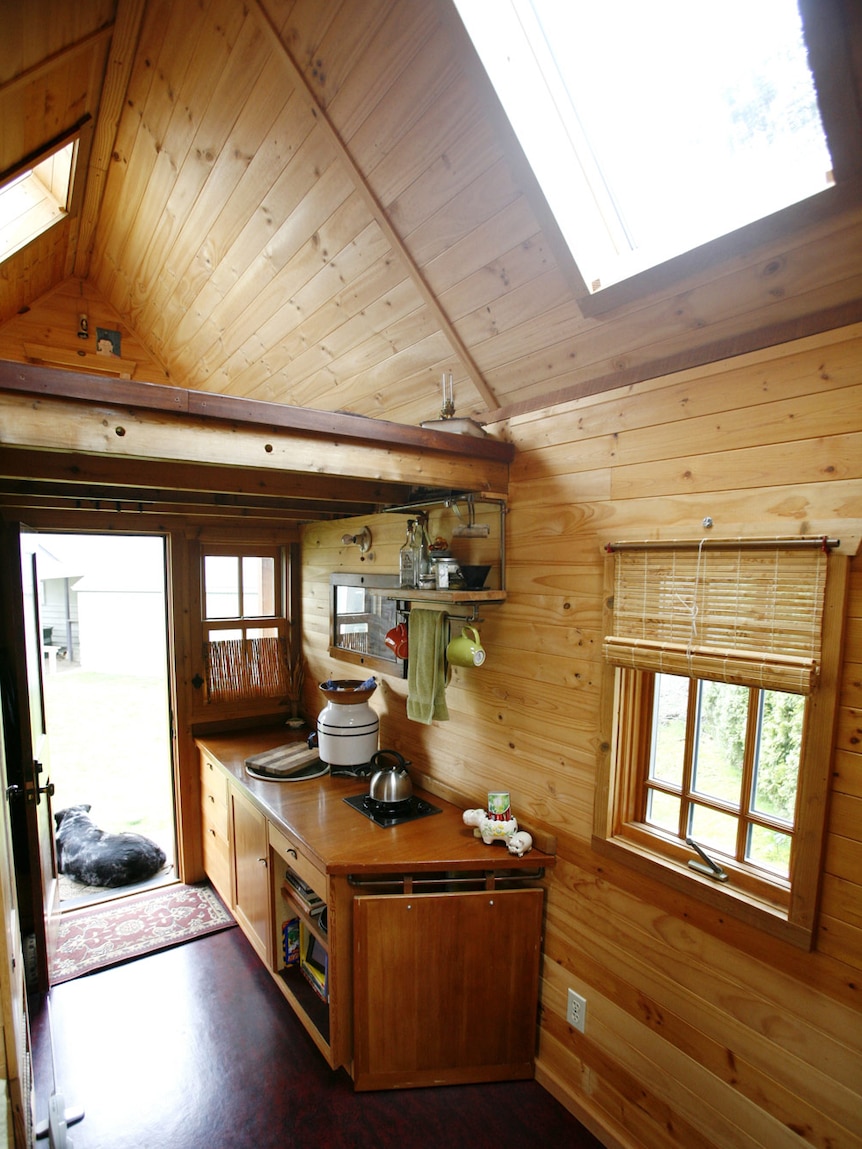 The kitchen in a tiny house.