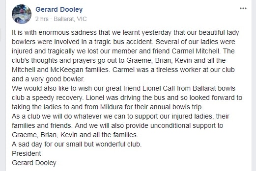 A Facebook post from Gerard Dooley.