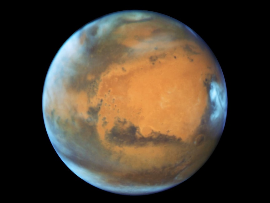 Hubble Space Telescope photo of Mars.