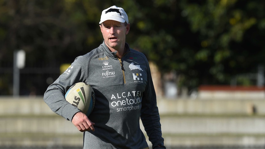 Michael Maguire at Rabbitohs training