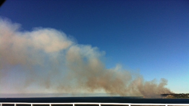The fire burning in the Awabakal Nature Reserve at Dudley, September 24, 2012.