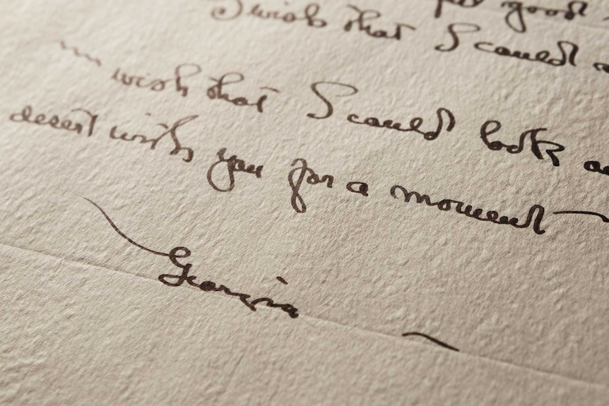 Closeup of a handwritten letter.