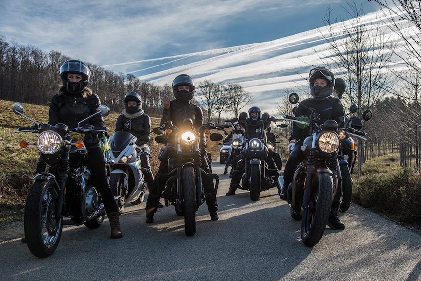 Mujeres motoristas en Portugal.