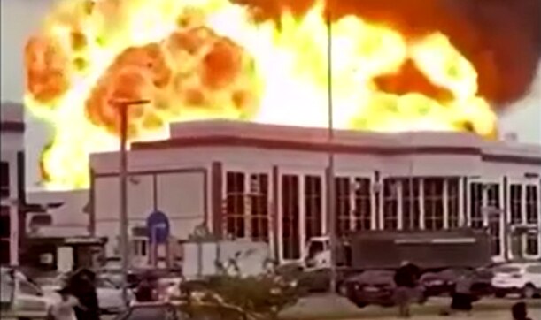 cigarette gas station explosion Watch dramatic moment idiot lights a at Cigarette Causes Huge Fireworks Explosion