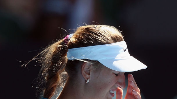 In pain...Azarenka won the first set before retiring hurt.