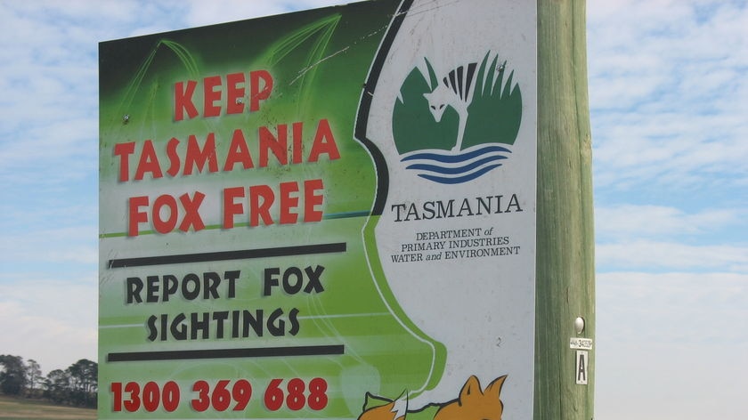 Fox free Tasmania sign