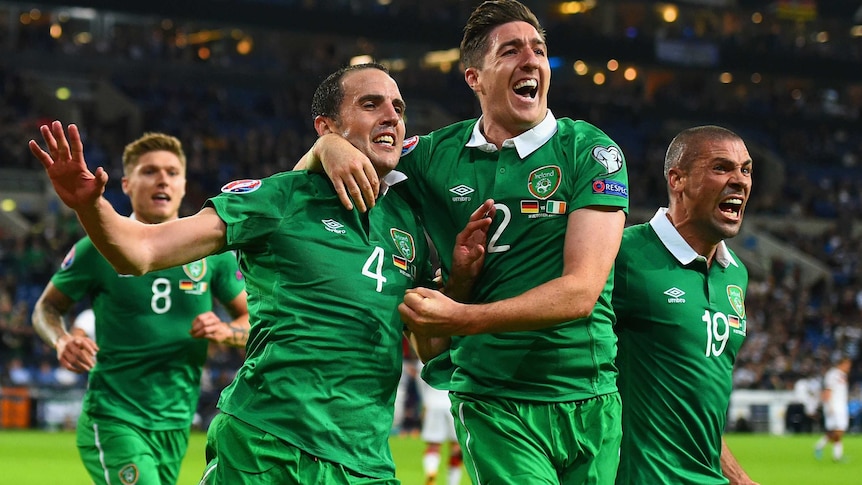 O'Shea celebrates equaliser against Germany