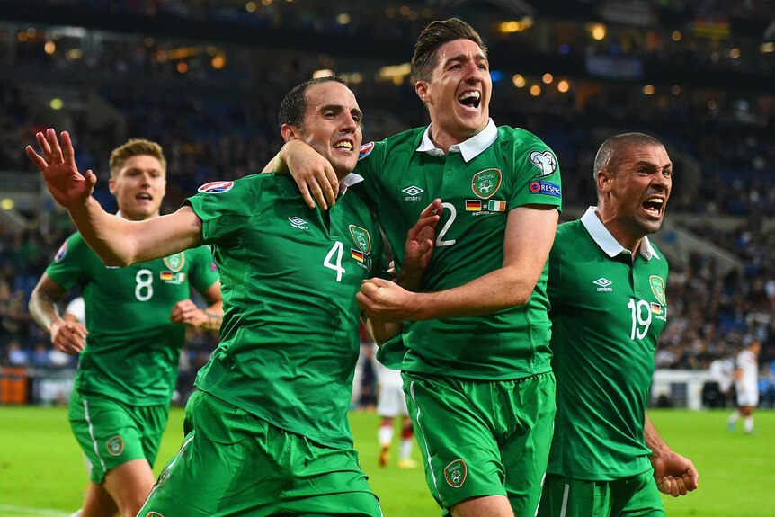 O'Shea celebrates equaliser against Germany