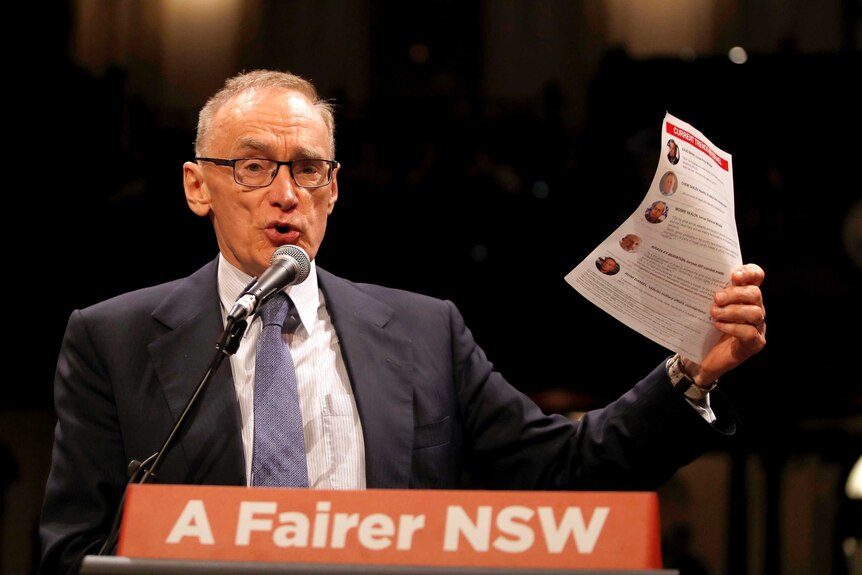 Former foreign minister Bob Carr speaking at NSW Labor Conference