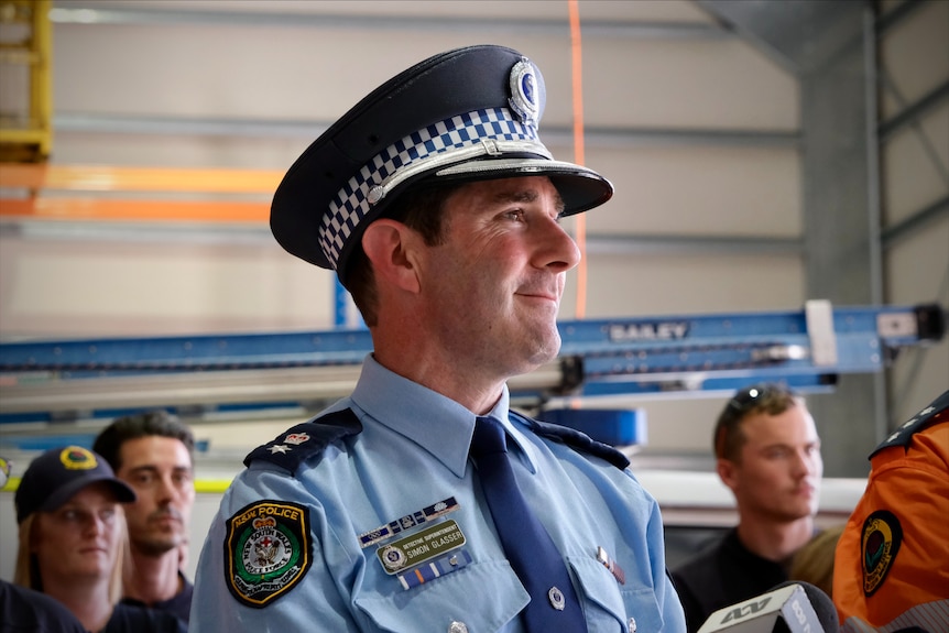 Superintendent Simon Glasser wearing police uniform