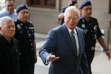 Najib Razak arrives at the High Court of Malaya in Kuala Lumpur.