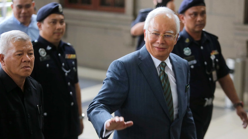 Former Malaysian Prime Minister Najib Razak arrives at High Court of Malaya in Kuala Lumpur