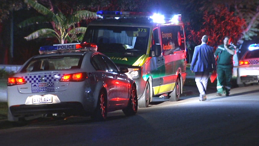 A police car and an ambulance.