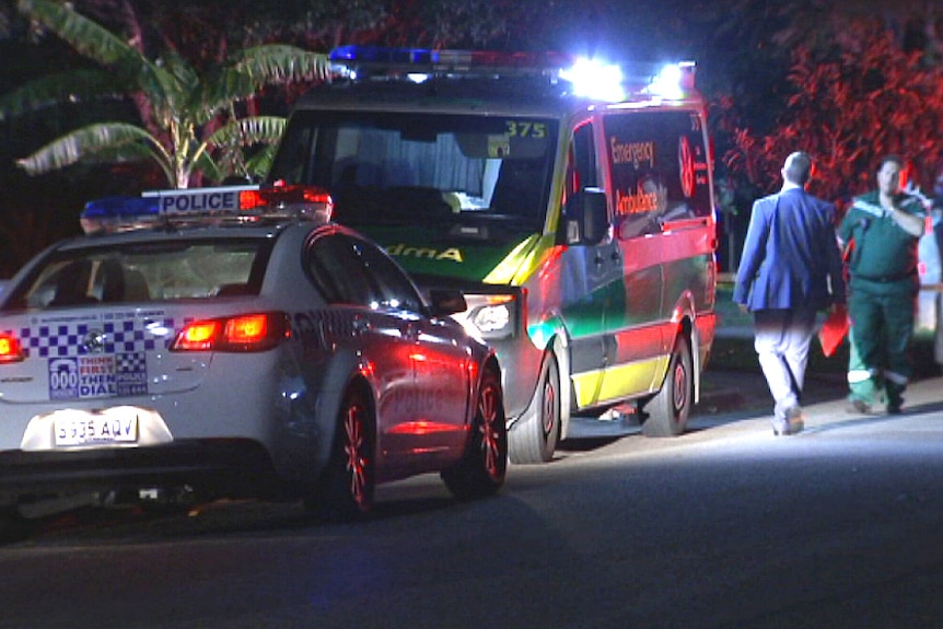 A police car and an ambulance.