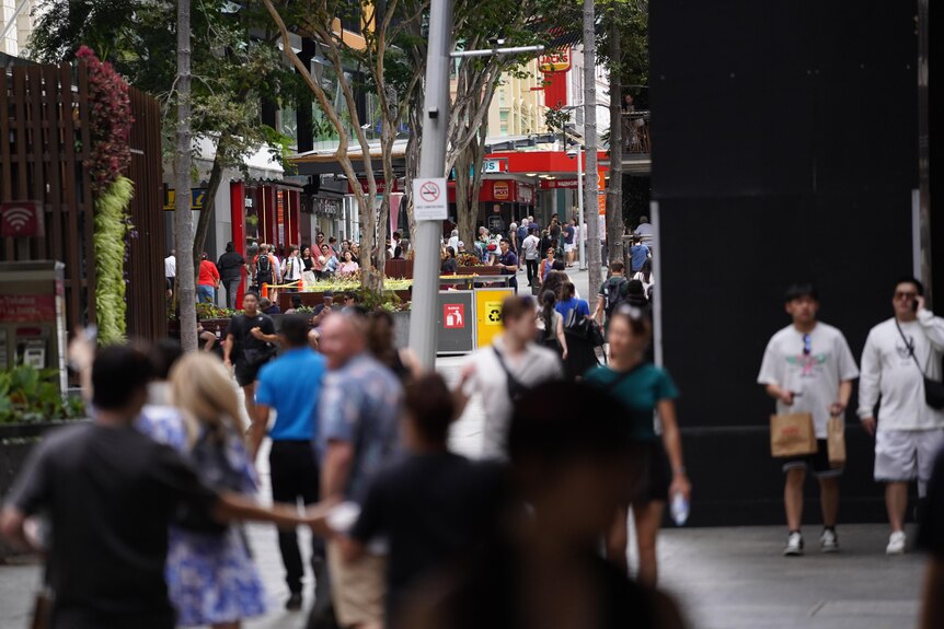 People walking in Brisbane's Queen Street Mall