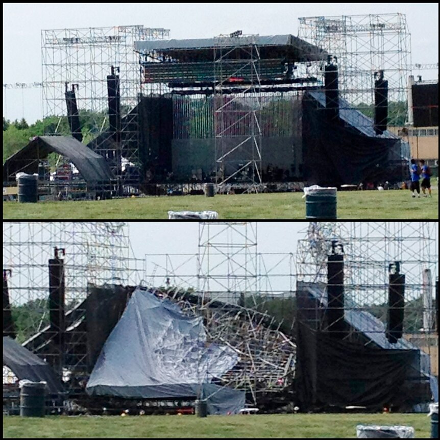 Stage collapse at Radiohead concert