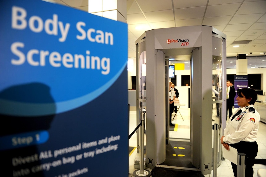 Full body scanner at Sydney International Airport