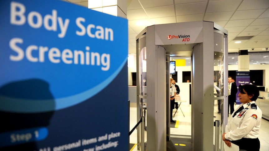 Full body scanner at Sydney International Airport