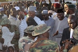 Nigerian president Goodluck Jonathan visits displaced people