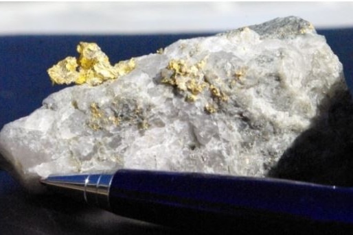 Close up view of gold specimen