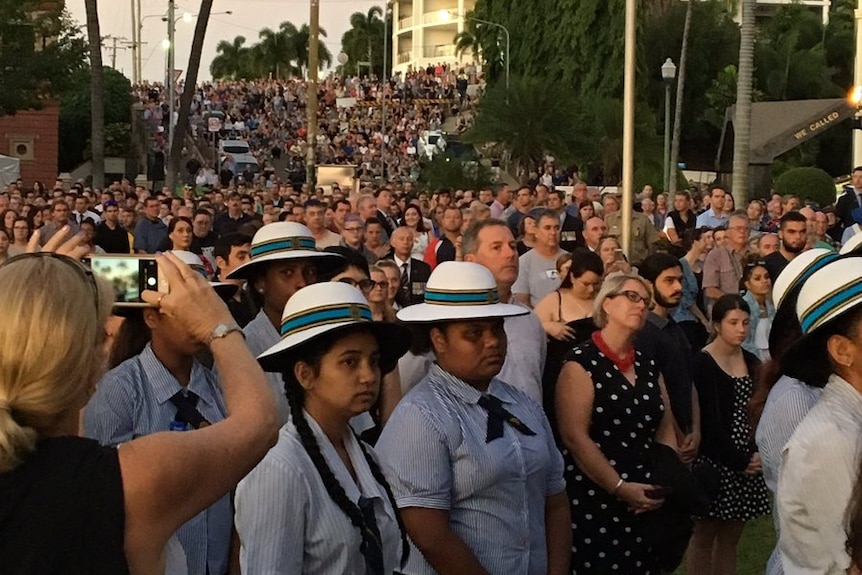 It is estimated 15,000 attended Townsville's dawn service, with the north Queensland city home to an army base.