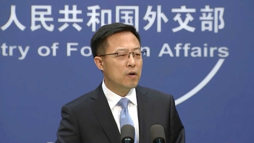 Chinese Foreign Ministry spokesperson Zhao Lijian speaks at a briefing in Beijing