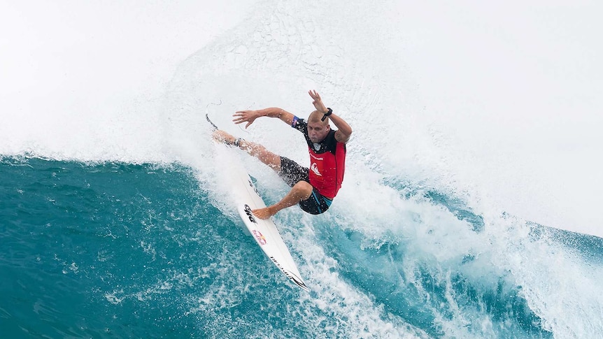 Mick Fanning competes at 2014 Quiksilver Pro