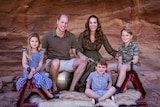 Prince William, Duke of Cambridge and Britain's Catherine, Duchess of Cambridge with their three children.