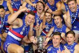 Footscray players celebrate VFL title