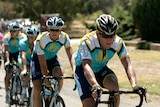 Lance Armstrong rides with team Astana during the Tour Down Under in 2009.