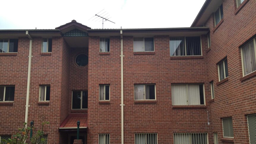 A large apartment building that was raided by police in Sydney.