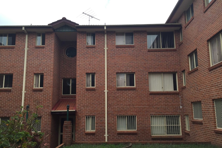 A large apartment building that was raided by police in Sydney.