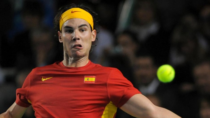 Inspiration ... Nadal's presence has boosted Spain's Davis Cup charge.