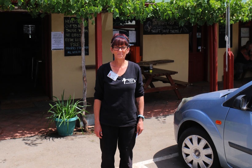 Helen Hatch stands outside the Gungellan Hotel