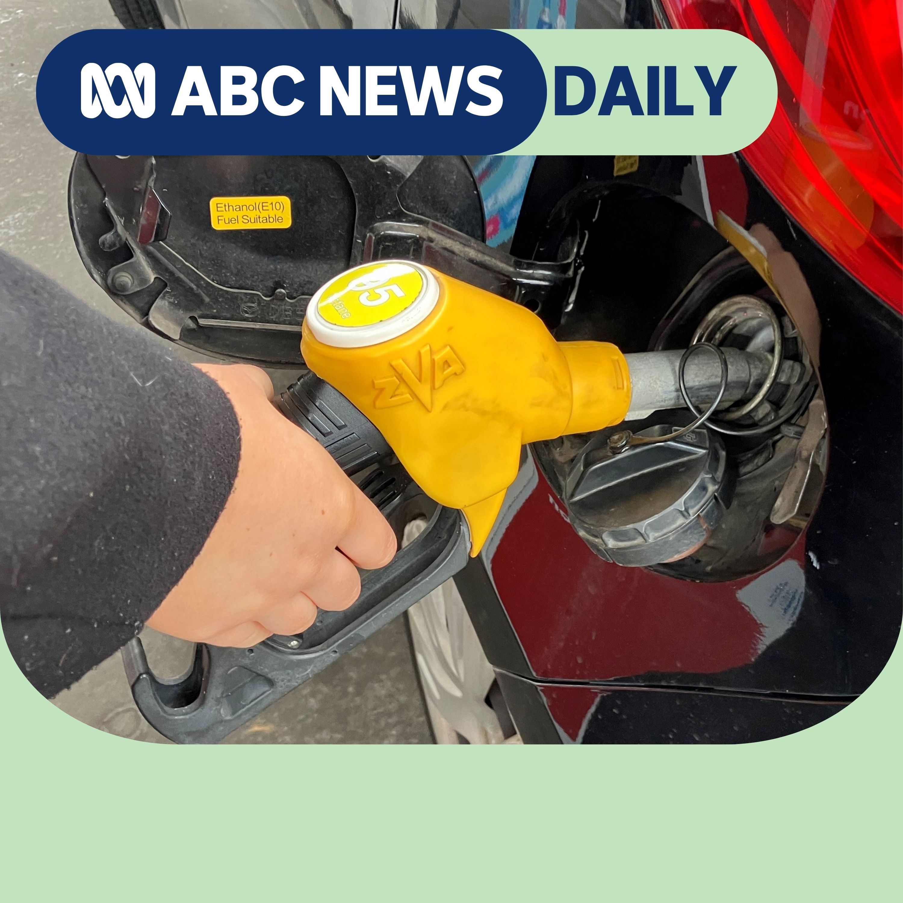 A fuel nozzle in a car's fuel filler inlet