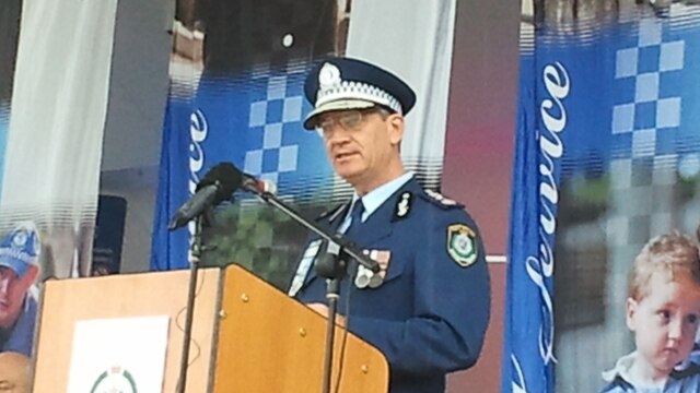 NSW Police Commissioner Andrew Scipione addresses Central Coast officers.