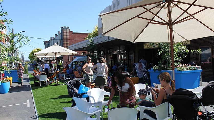 Pop-up park in Ballarat St, Yarraville, 2012