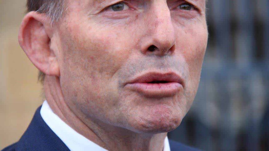Close up of Tony Abbott's lip