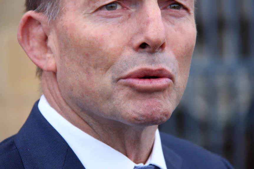 Close up of Tony Abbott's lip
