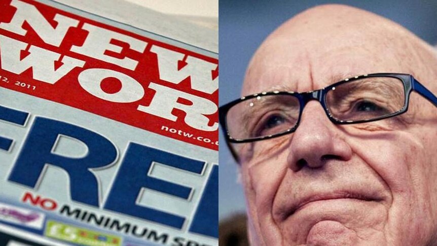 Composite: News on the World and Rupert Murdoch (Reuters)