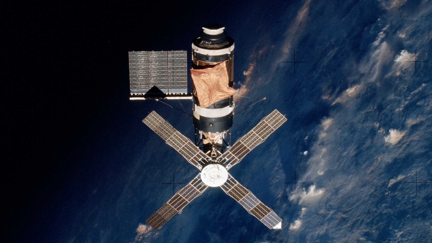 NASA's Skylab space station as seen from space.