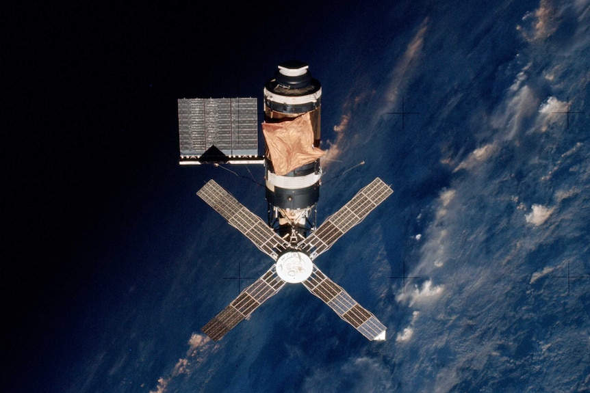NASA's Skylab space station as seen from space.