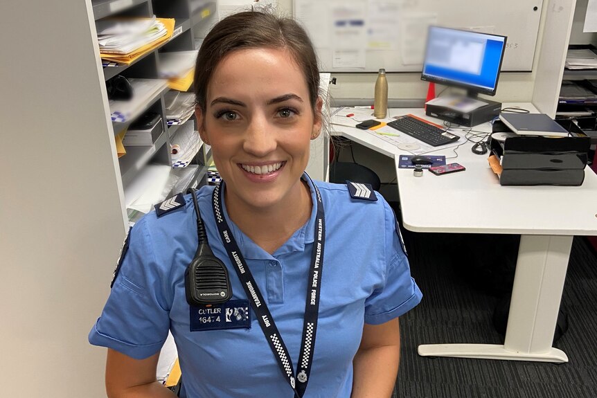 A young woman with dark hair pictured in a WA Police uniform