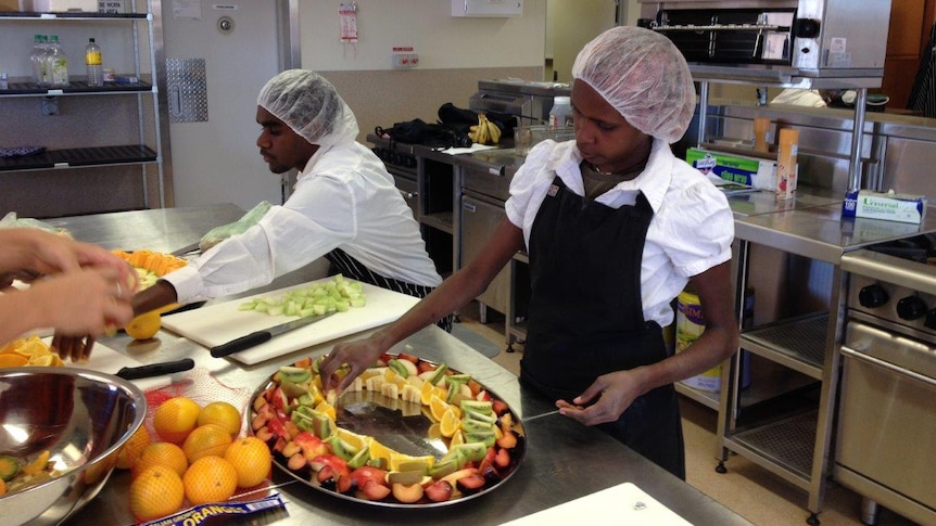 Hospitality students of the APY training centre