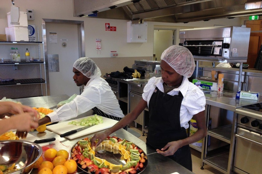 Hospitality students of the APY training centre