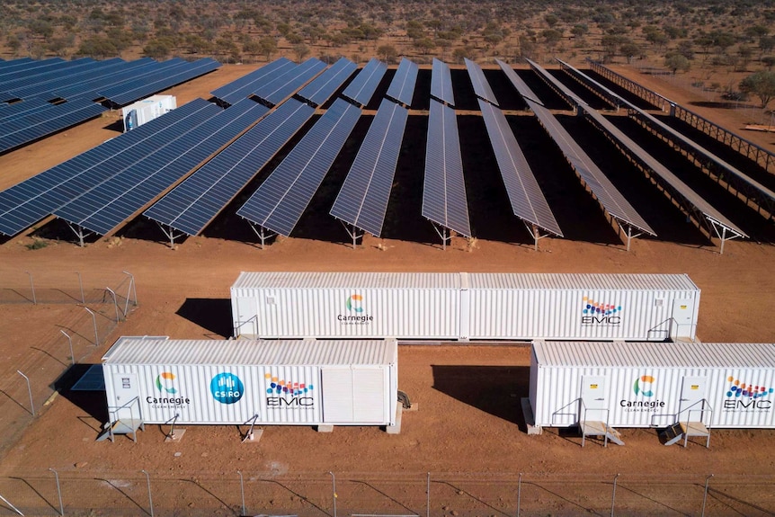 Sealed batteries will store the energy collected from solar panels at the Murchison astronomy zone.
