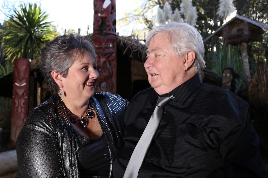 Sandra Yates and Lee Bransden at their wedding in New Zealand.